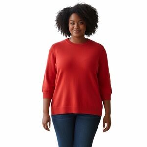 Women’s Red Crew Neck Sweater - Size: 1X - NWT